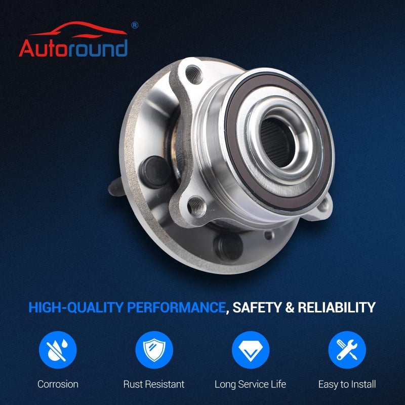 Autoround أوتوروند 513275 مجموعة محمل محور العجلة الأمامية/الخلفية المتوافقة مع فورد إيدج 2011-2014/فليكس 2009-2018/تاوروس 2010-2019، لينكولن MKS 2009-2016/MKT 2010-2019/MKX 2011-2015، 5 لاغز مع ABS - Image 5